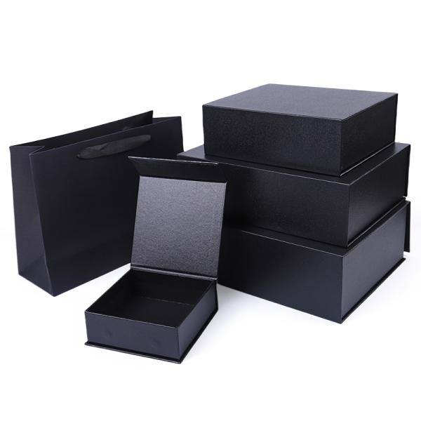 Wholesale manufacturing high quality Magnetic Gift Box Packaging Custom logo luxury Eco Friendly Cardboard Paper Black Magnetic Jewelry Box