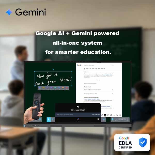 65 Inch AI Education Board ETTO Advanced 4K Smart Board with Google GMS and AI Voice Control for K12 Teaching