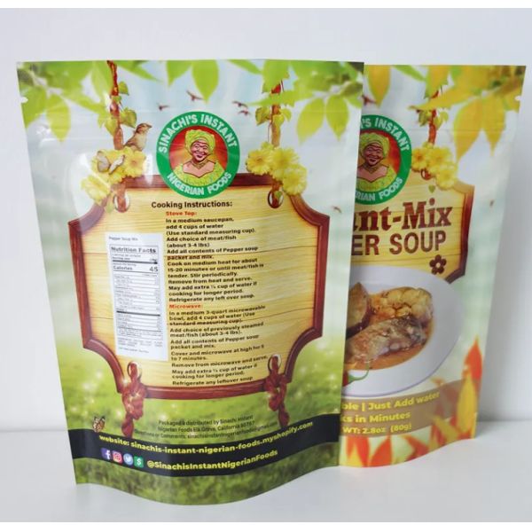 Embalaje de alimentos sellables personalizados Imprimir logotipo de pie Bolsa de embalaje de alimentos de plástico