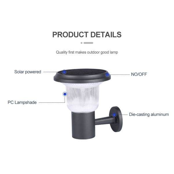 стена IP65 10w 15w 20w солнечная приведенная в действие установила свет приведенный на открытом воздухе парка лампы стены солнечный