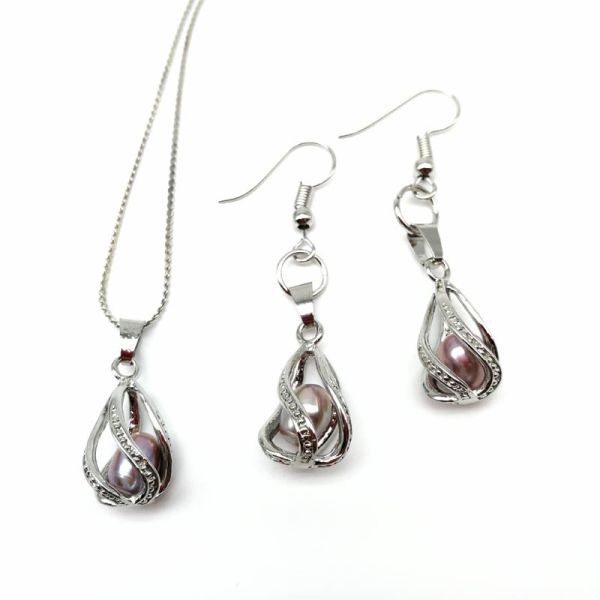 Fashion Necklace For Unisex Gift Pearl Cage Pendant Essential Oil Diffuser Jewelry Making Accessories