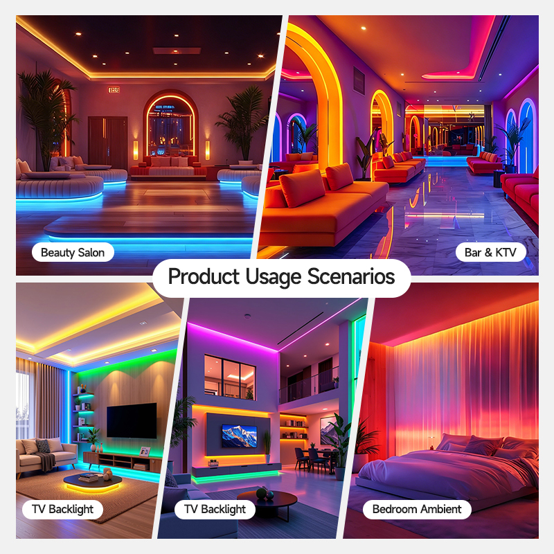 Waterproof RGB Color Changing Flexible LED Strip Light for Indoor Outdoor Lighting