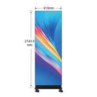 P0.9 Display de carteles LED IP54 de pie en el piso 1x6 fácil y plegable para mover