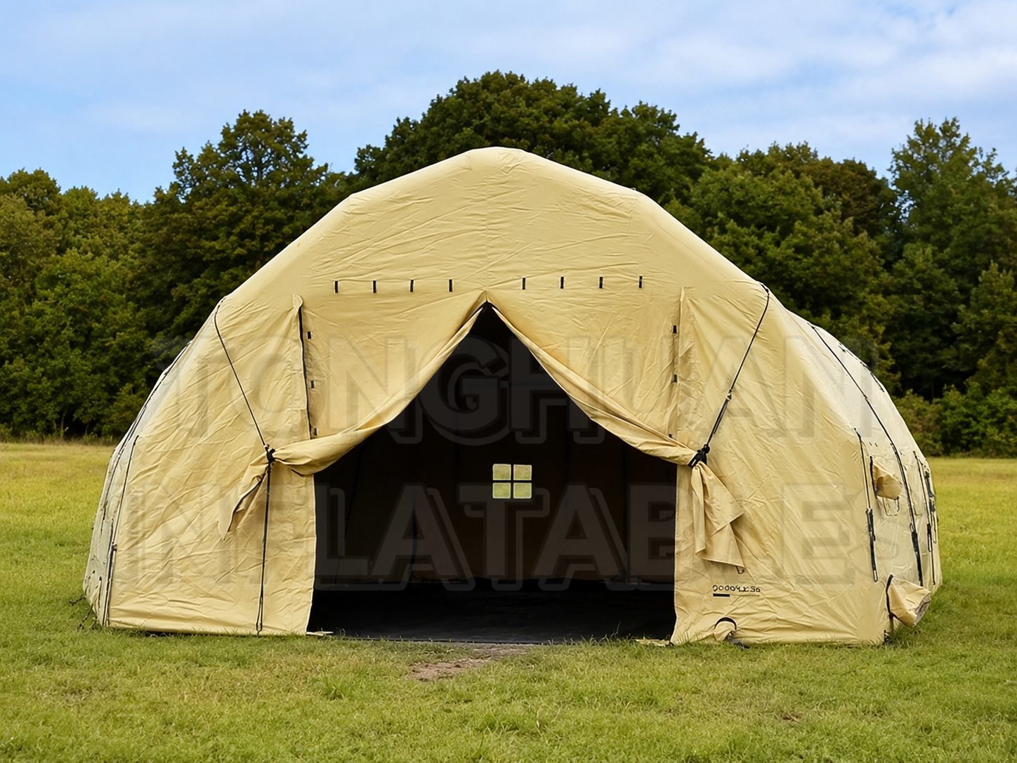 Large Inflatable Shelter Tent with Reinforced Cover Walk Through Entrance and Custom Branding for Outdoor Use
