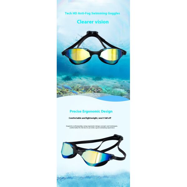 Best-selling fashionable adult swimming goggles - electroplated anti-fog type swimming goggles