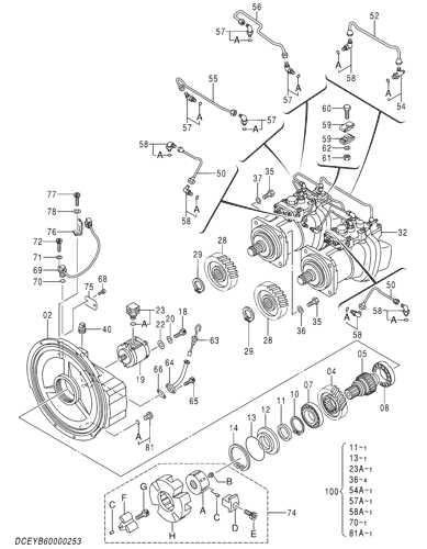 Хитачи ZX330-5G Гидравлический насос YB60000253 YB60000254