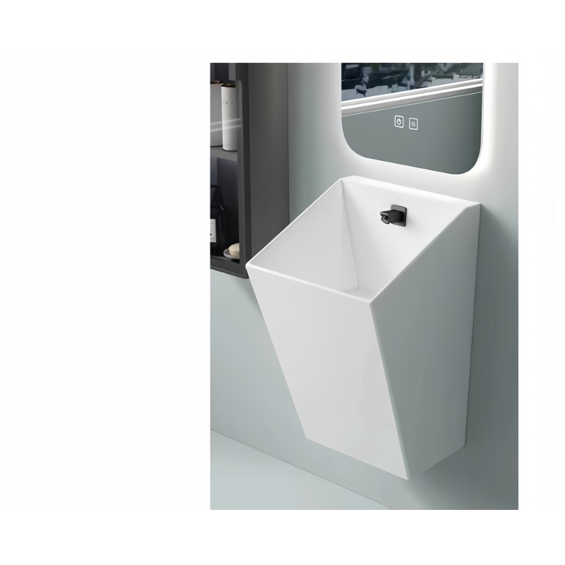 Half Pedestal Ceramic Wall Hung Bathroom Wash Basin for Environmental Glaze and Home