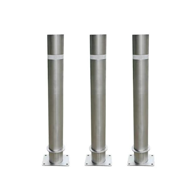 Road Safety Stainless Steel Fixed Parking Lot Bollards Stainless Steel Bollard Cover