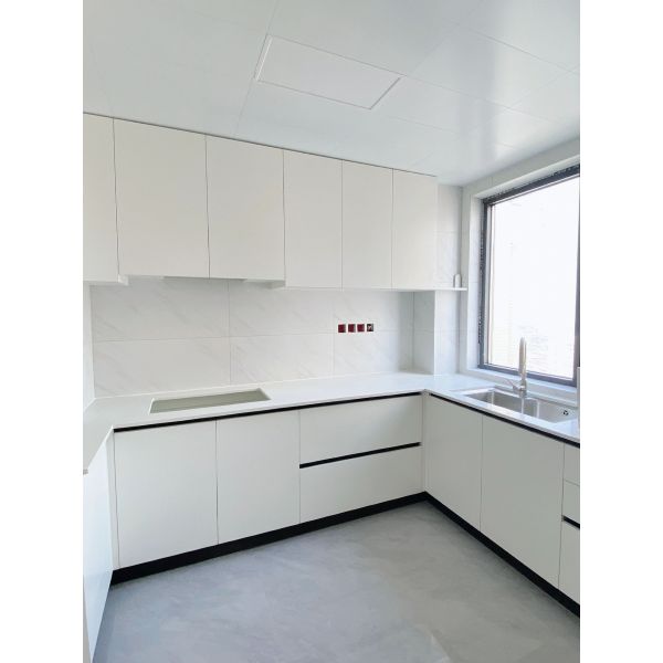 White And Timber Contemporary Modern Design Small Space Kitchen Cabinets