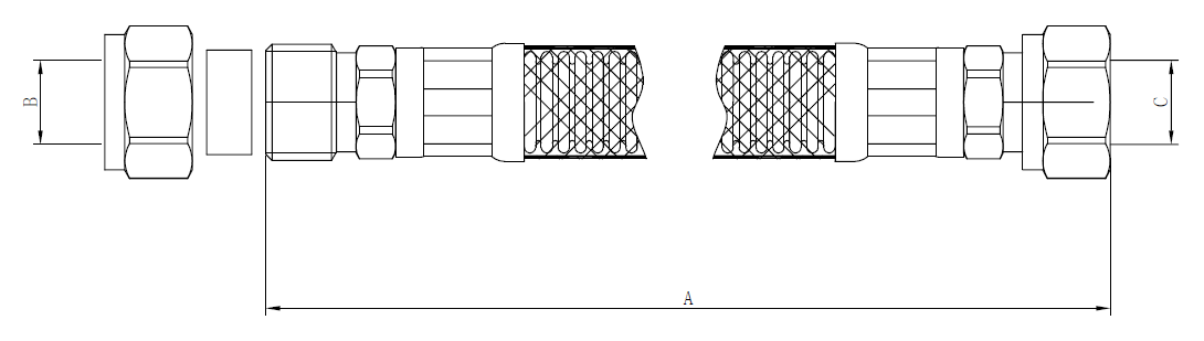 Manguera acanalada de acero inoxidable para el sistema de gas