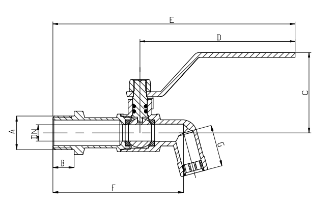 ISO228 плоское клапан проверочного крана рукоятки рычага поток 1/2»