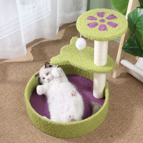 Electric and Not Electric Cat Toy Sisal Short Plush Stable Scratcher Tower for Market