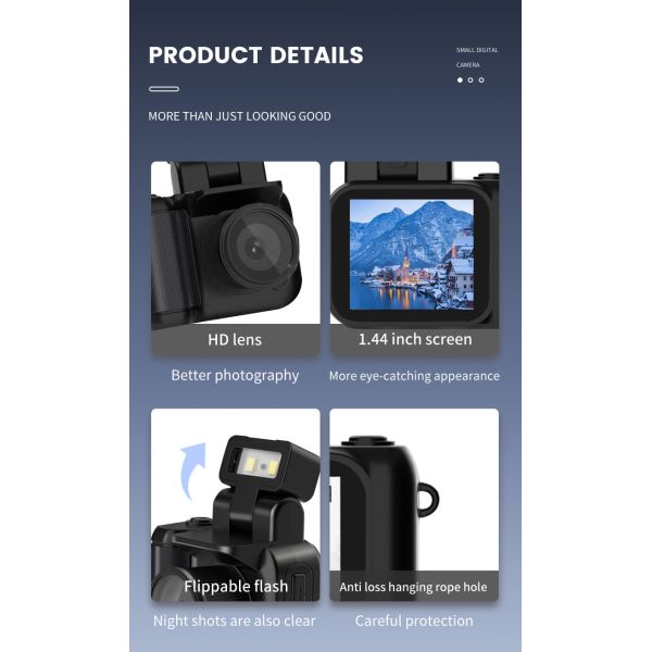 Y4000 Mini Camera With Flash Lamp Portable Video Recorder DV 1080P With LCD Screen