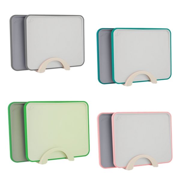 Custom Colored PP Chopping Blocks With Tray Index Plastic Cutting Board Set Large Size