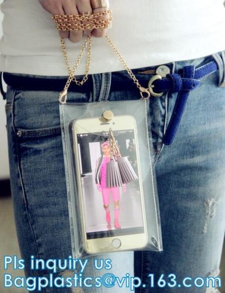 phone purse with cash holder phone case wallet with wrist coin purse, wallet with cell phone pocket, Clear PVC/Vinyl sho