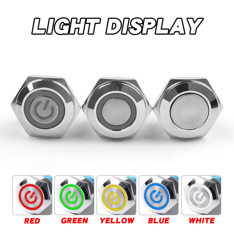 Ultra-Thin 16mm Self-reset Micro-stroke Ultra-short IP65 Waterproof 1NO Silver Contacts Copper Nickel Plated Push Button Switch