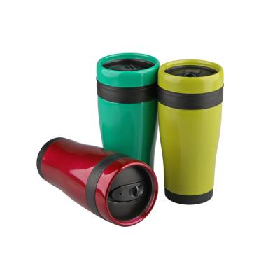 14oz curve travel mug non-leak screwing lid slip to drink coffee mug