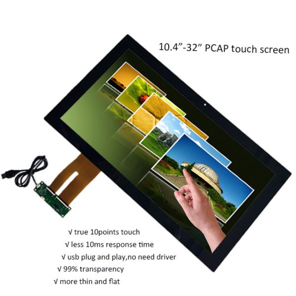 Панель экрана касания УСБ внешняя емкостная, дисплей сенсорного экрана высокого разрешения емкостный