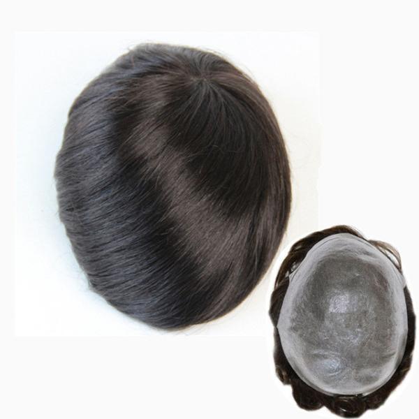 Système de remplacement de cheveux de toupee courte longueur 0,4 mm épaisseur toupees de haute qualité