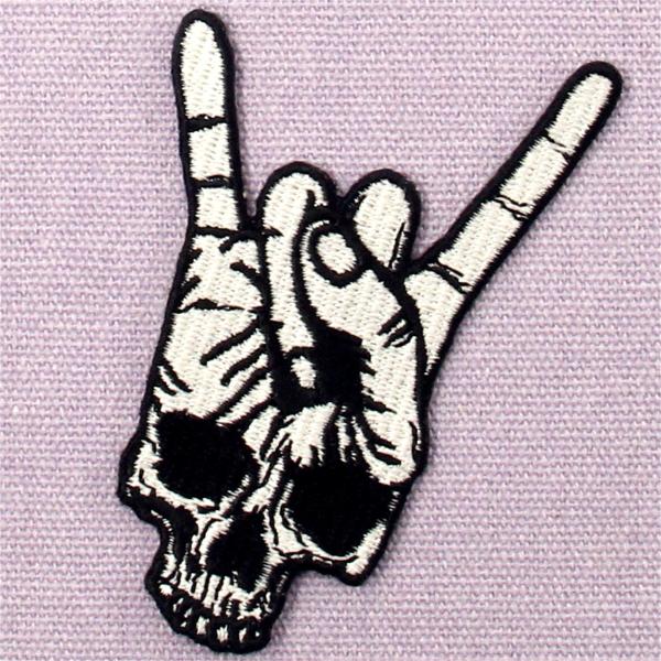 Finger Sign Motorcycle Biker Patch With Heat Cut Border