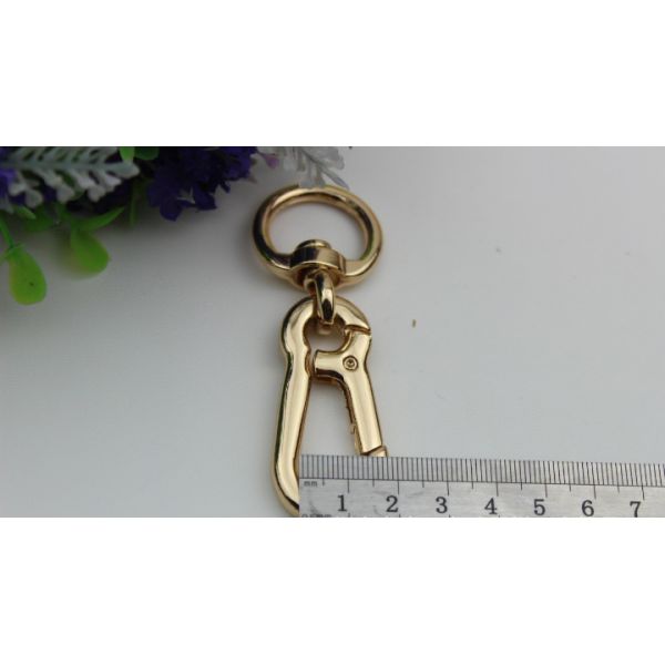 Bag hardware products 20 mm gold & nickel metal swivel eye bolt zinc snap hook