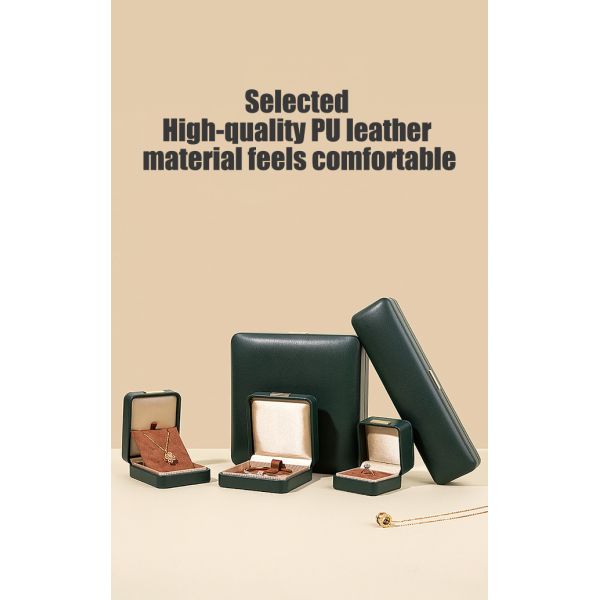 Boîte d'emballage à boucle carrée en PU pour bijoux