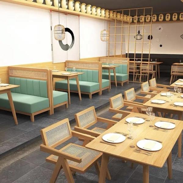 Custom Wooden Dining Chair with Rattan Seat OEM