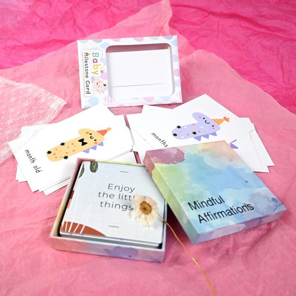 Impression personnalisée de logos, cartes d'affirmation positives avec boîte de papier