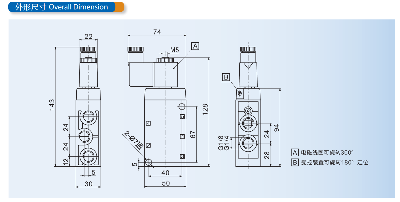 Festo Type Pneumatic Poppet Valve , XMFH Series Tiger Solenoid Pneumatic Valve