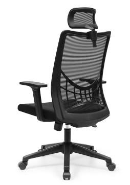 cadeira ergonômica preta do escritório de 2.5mm, cadeira de giro ergonômica de 360 giros