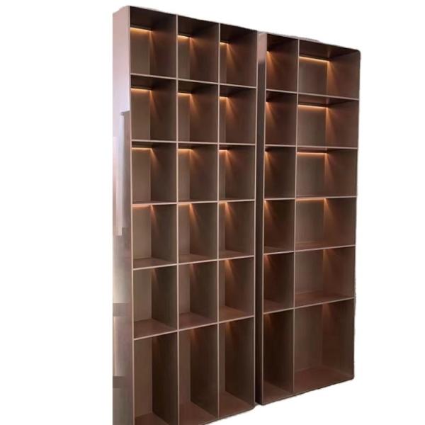 Standing Modern Bookshelf Room Dividers Stainless Steel Indoor