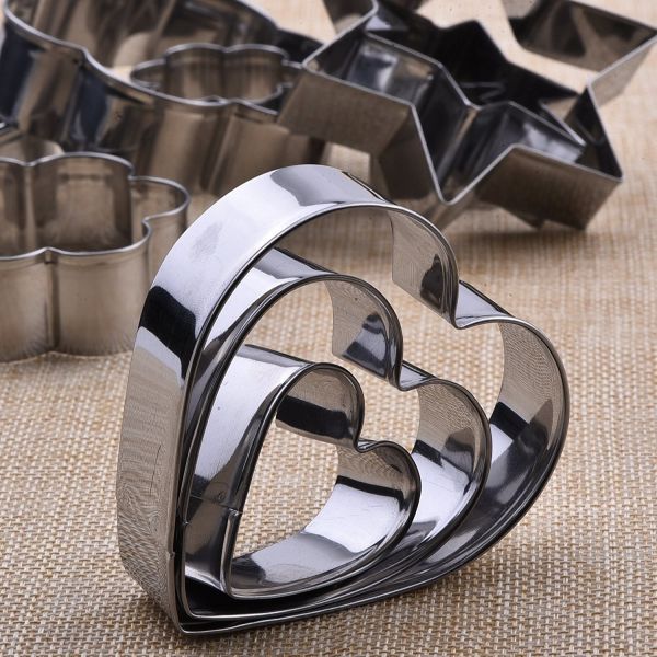 special gift stainless steel Heart shape cute cookie cutter set/cake cutter/special gift