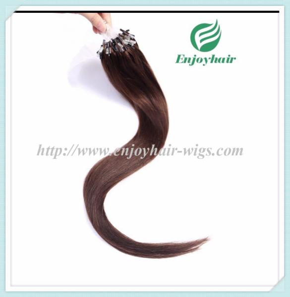 Micro ring loop hair extensions 16-26L brazilian remy hair 4# color hair
