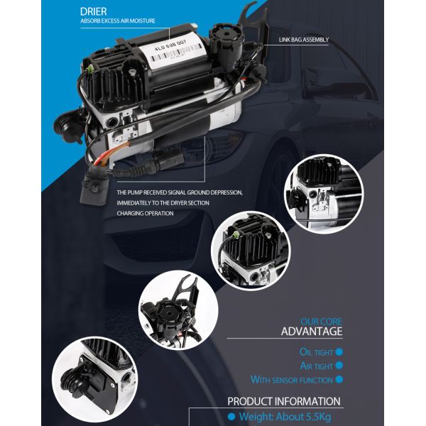 АУДИ К7/комплект для ремонта 4Л0698007Б 7Л8616007Э компрессора воздуха Тоуарег автоматический