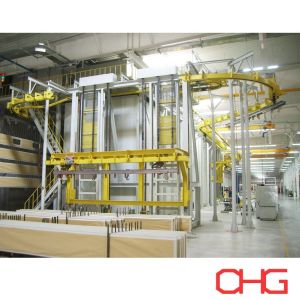 Powder Coating Line with Overhead Conveyor and Lifting for Coating of Steel Electrical Control Cabinets