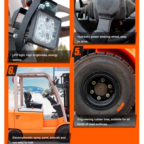 US 2.5 Ton Engine 2h China Forklifts 2000kg 1-2 Ton 2ton 3 2 1 Ton Small Diesel Forklift