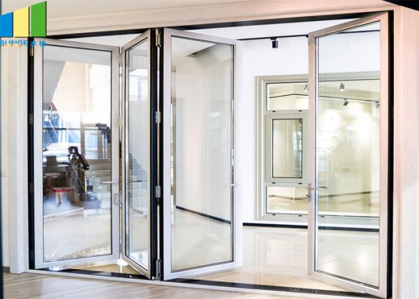 Preço Bifold deslizante de vidro da porta do quadro de alumínio residencial e comercial