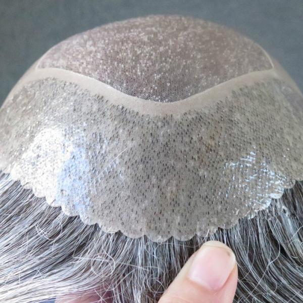 Lace ou PU Homme Toupe à cheveux réels Toupe à cheveux personnalisable