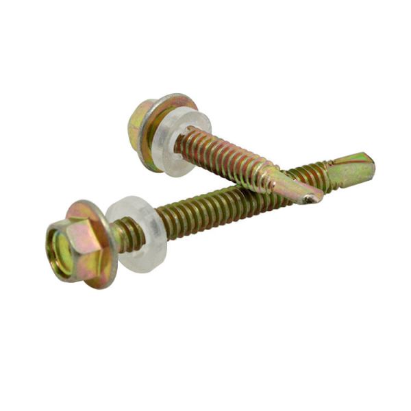 Carbon Steel Yellow Zinc Plated Hexagon Wood Screw With Self Drilling Pad