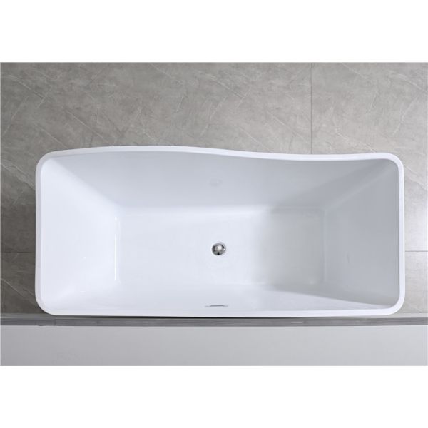 Alcove baignoire intégrale acrylique Rectangle blanc Trempage Luxe baignoires salle de bain Utilisation individuelle