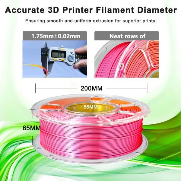 3D Printing High Rigidity PLA+ Filament 1.75mm Silk Rose Red Gold Silver Copper  3d Printing Filament