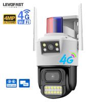 Conexión de doble lente Pan Tilt PIR cámara de seguridad inalámbrica de exterior cámara de 4MP SIM