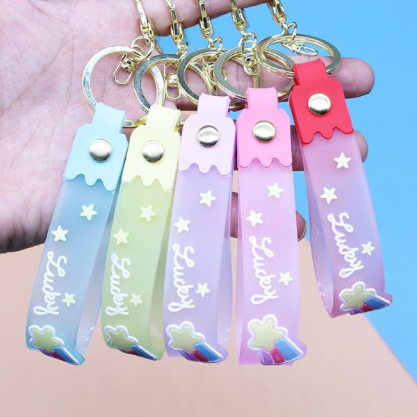Chaves de chave de carro de silicone chave redonda bracelete com porta-chave de metal pulseira Chaves de chave para mulheres e meninas