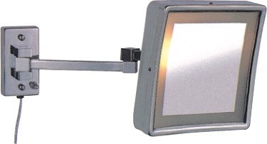 Cosmetic Bathroom Hairdressing magnifer mirror Chrome Square LED Desktop