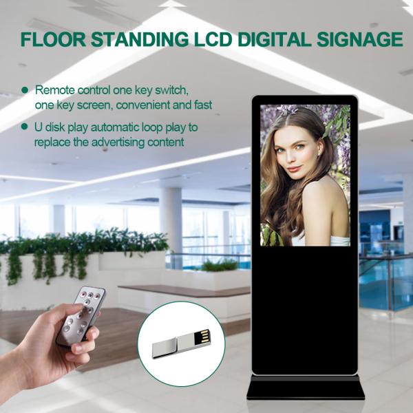 VETO 43 49 55 Inch 4K Indoor Floor Standing Kiosk Digital Signage And Advertising Display For Shopping Mall Retail Store