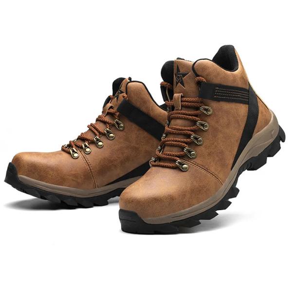 Chaussures de sécurité industrielles en cuir Nubuck Chaussures à chapeau pour hommes