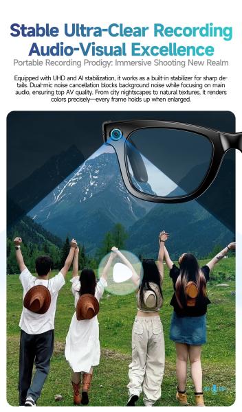 Smart Audio Glasses Wireless Calls Earphones Voice Assistant Sunglasses
