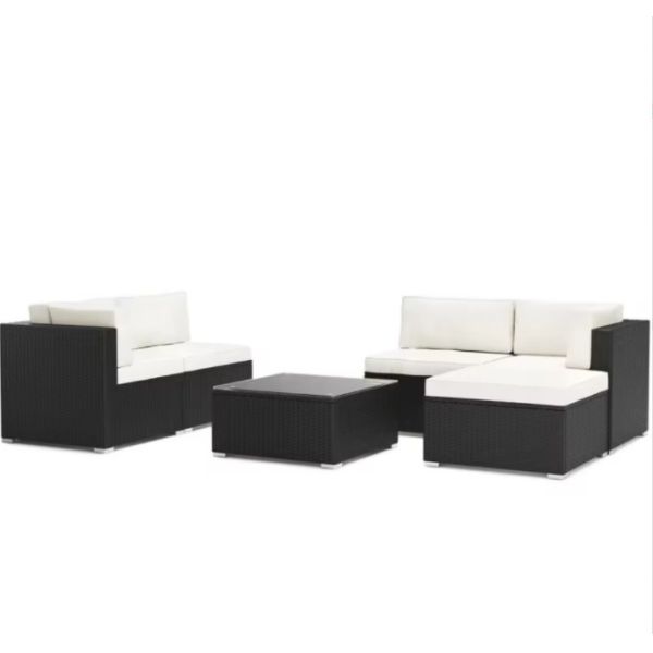 Indoor/Outdoor Furniture Sets Rattan All-Weather Washable Cushions with Coffee Table Rattan Sectional Sofa