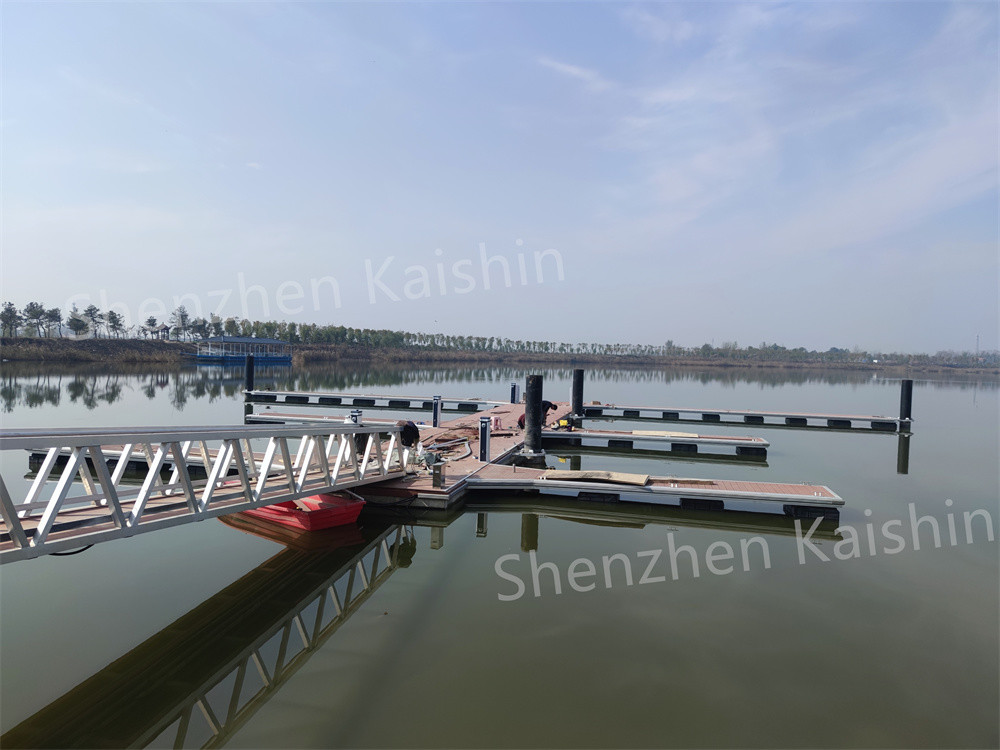 Понтон прочного HDPE черноты алюминиевого сплава моста рамки морской