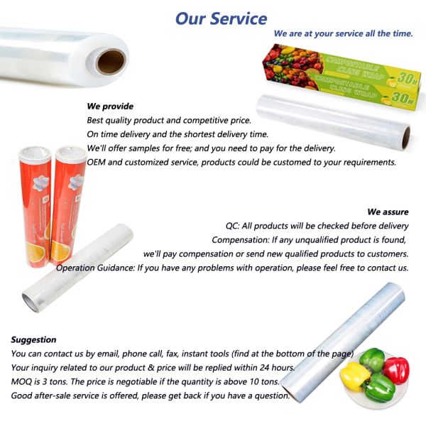PE Eco Cling Film High Temperature Resistant Breakpoint Plastic Stretch Wrap Hand Tear Type